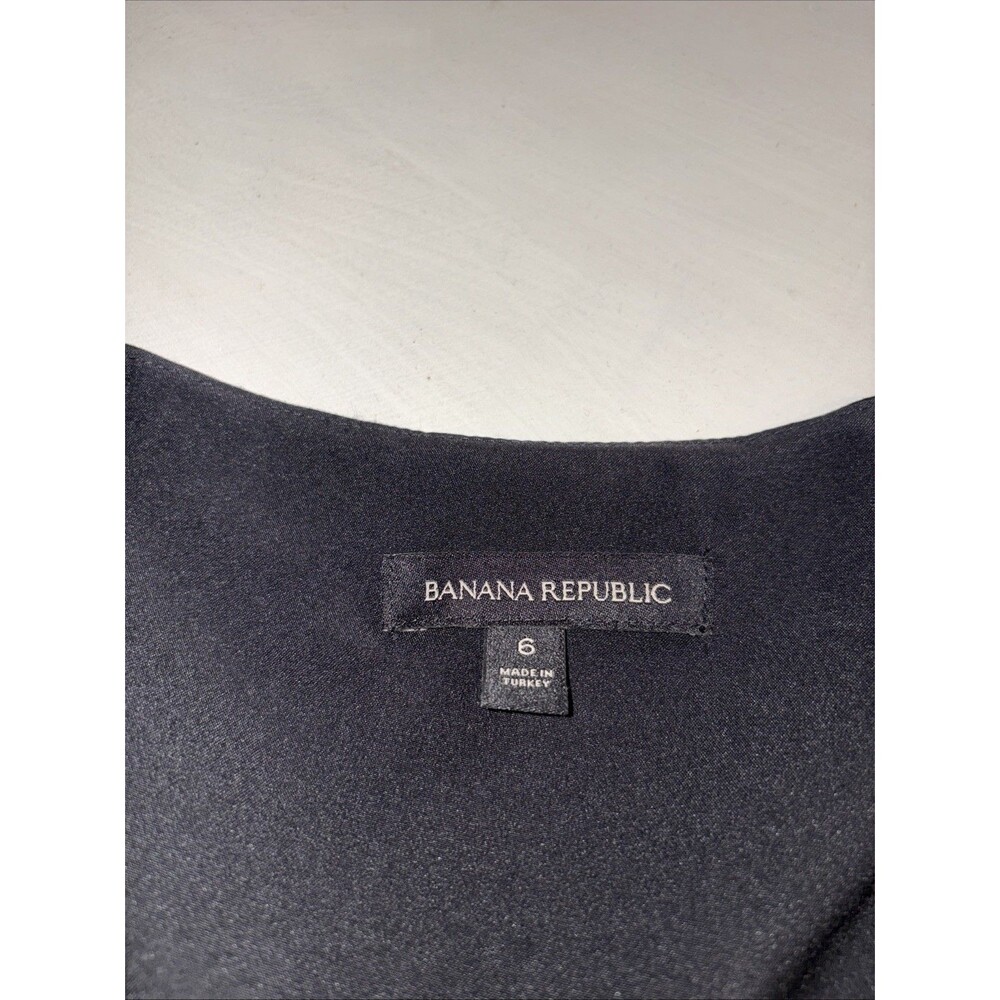 Banana Republic Women's Black Chiffon Dress Size 6 - Picture 3 of 7